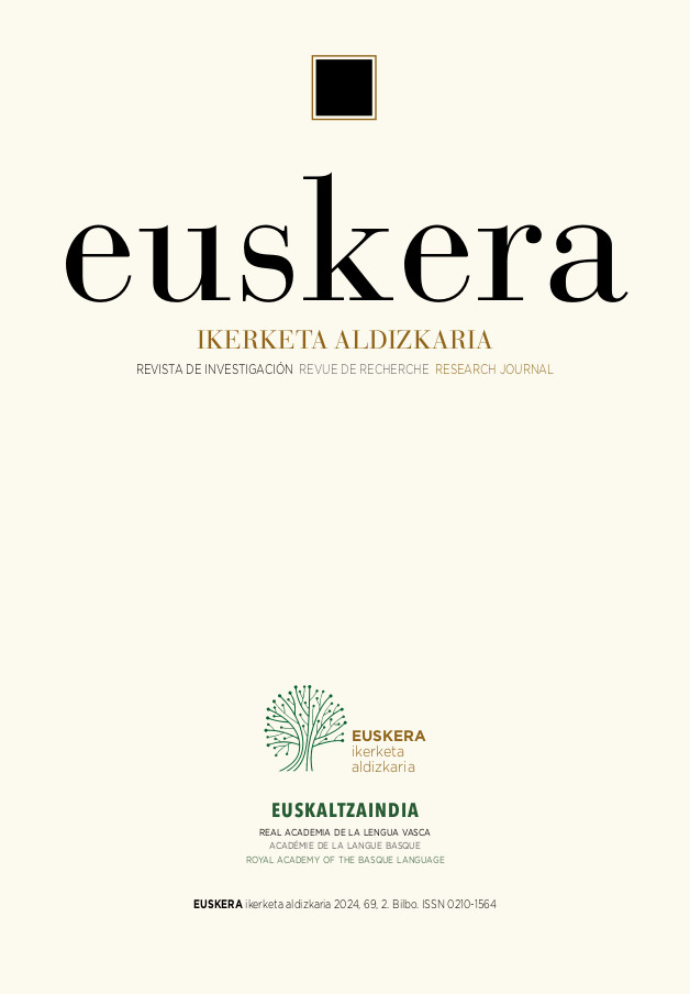 					View Vol. 69 No. 2 (2024): Euskera Ikerketa Aldizkaria
				