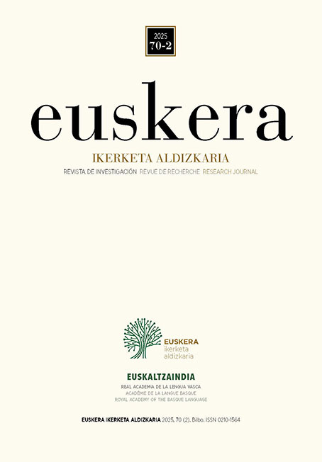Ikusi Euskera Ikerketa Aldizkaria 2025, 70, 2