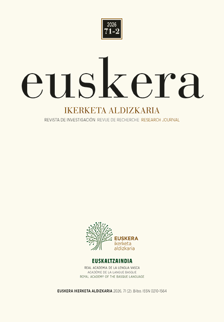 					Ver Euskera Ikerketa Aldizkaria 2026, 71, 2
				